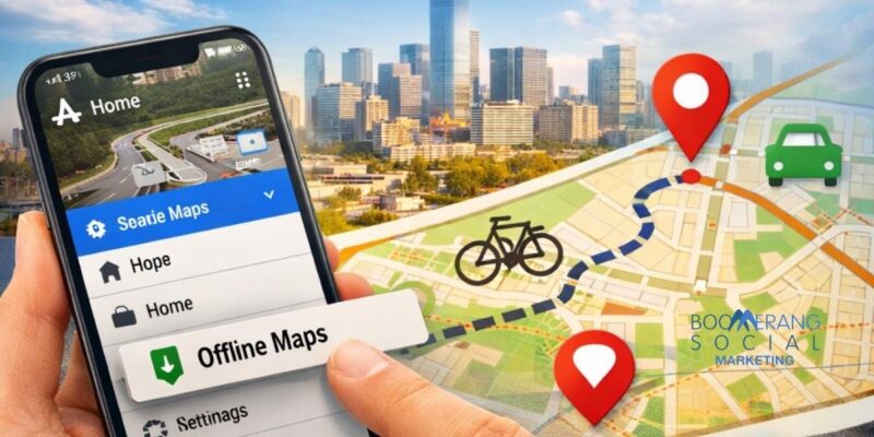 Google Maps, Pins in Locations, Boomerang Social Marketing